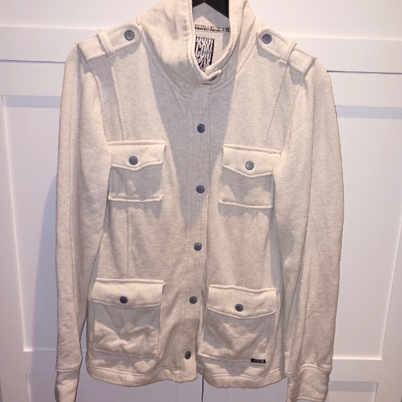 Volcom Cream Military Style Shacket - Picture 1 of 11